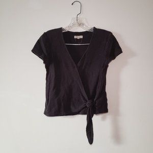 Madewell Black Wrap Top XS